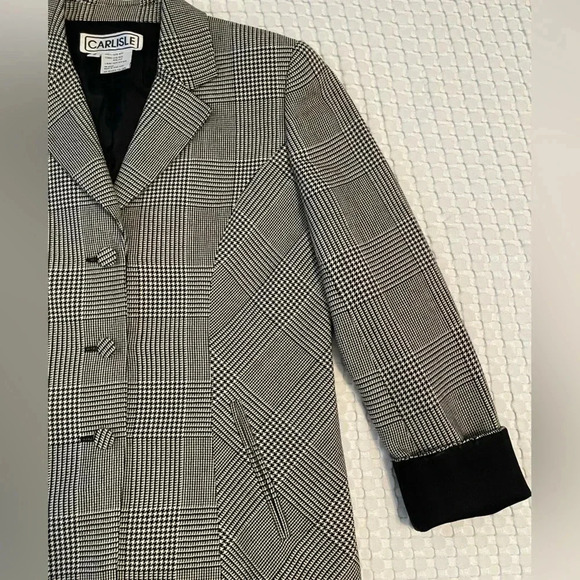 Vintage Carlisle| Houndstooth Wool Blazer| Size 8 - Picture 1 of 14
